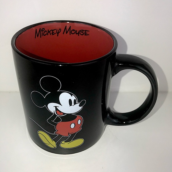 Disney Classic Mickey Mouse Graphic Mug Black 2D Silhouette Front and Back - Picture 1 of 5